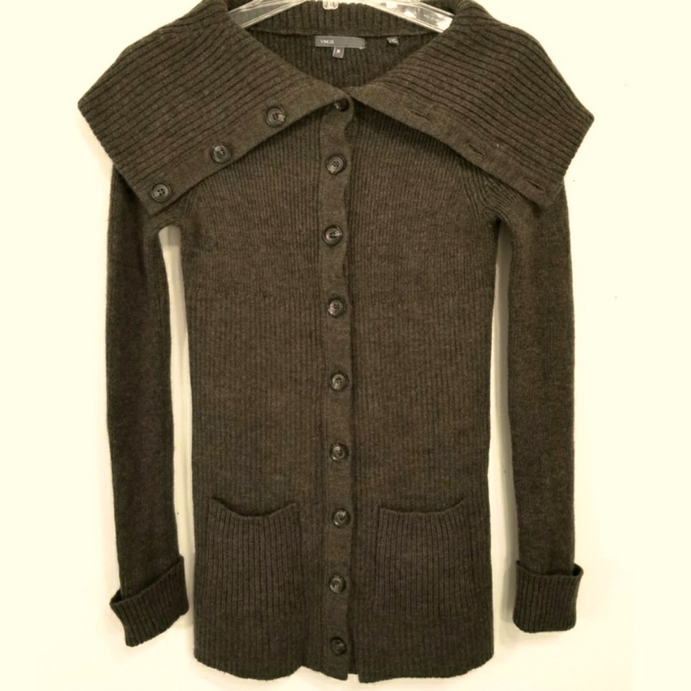 Vince Button Down Side Pockets Oversized Collar S… - image 5